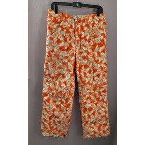 Burton Snowboard Pants Kids Size XL (18/20) Orange/Cream Allover Print
